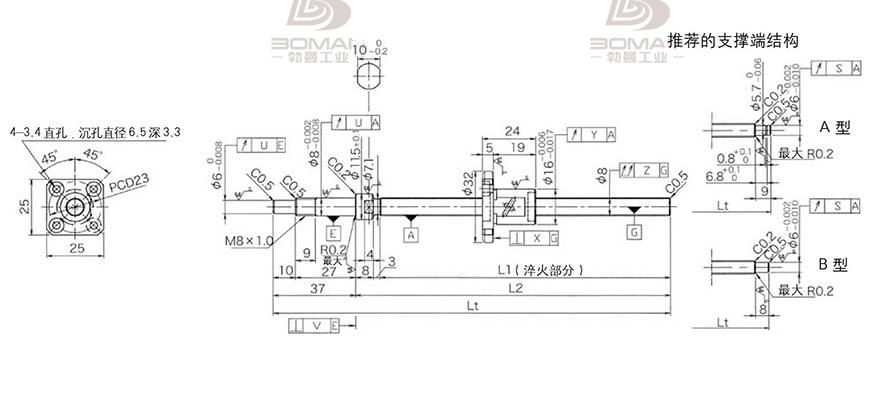 KURODA GP081FDS-AAFR-0170B-C3S 日本黑田丝杆和THK丝杆