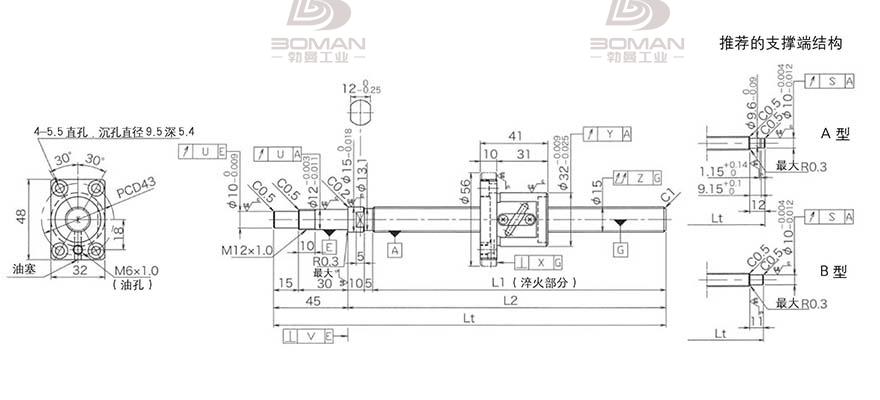 KURODA GP1504DS-BALR-0400B-C3S 黑田精工丝杆