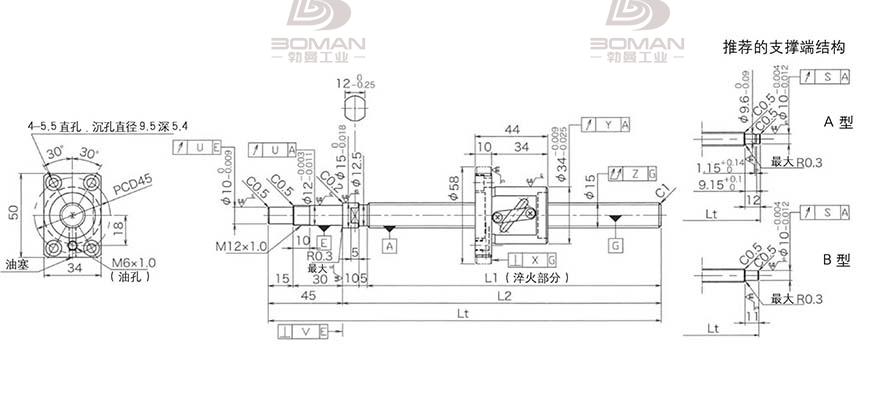 KURODA GP1505DS-BALR-0400B-C3F 回路数 黑田丝杆