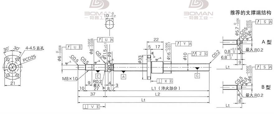 KURODA DP1002JS-HDNR-0220B-C3S 日本黑田精工丝杆样本