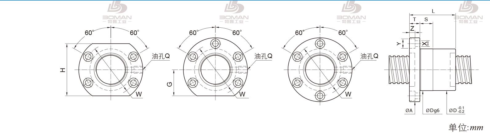 PMI FSIC3206-3 pmi滚珠丝杠定制