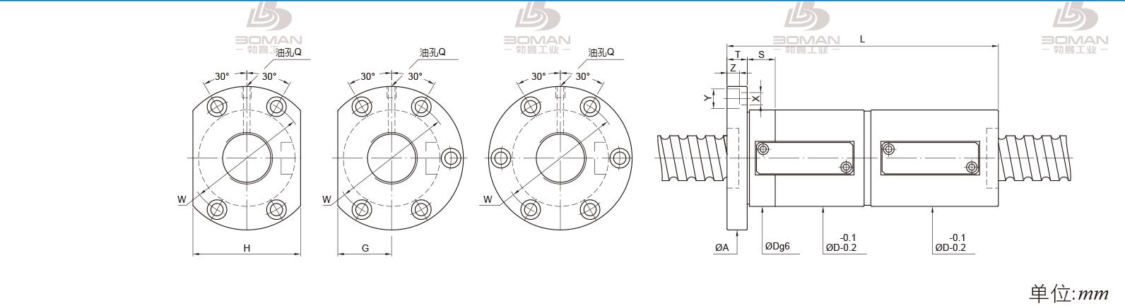 PMI FDWS4016-2.5 pmi滚珠丝杠精度等级