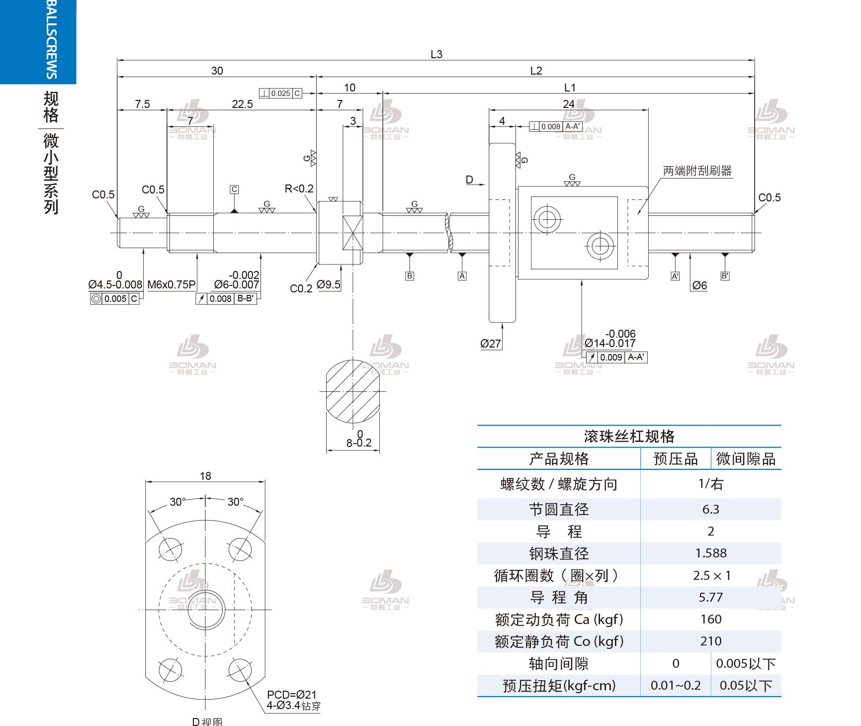 PMI FSM0602-C3-1R-0135 pmi丝杠换滚珠