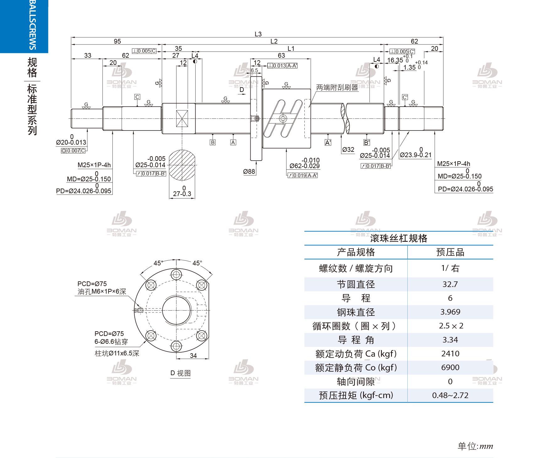 PMI 1R32-06B2-1FSWC-1165-1357-0.018 pmi丝杆知识