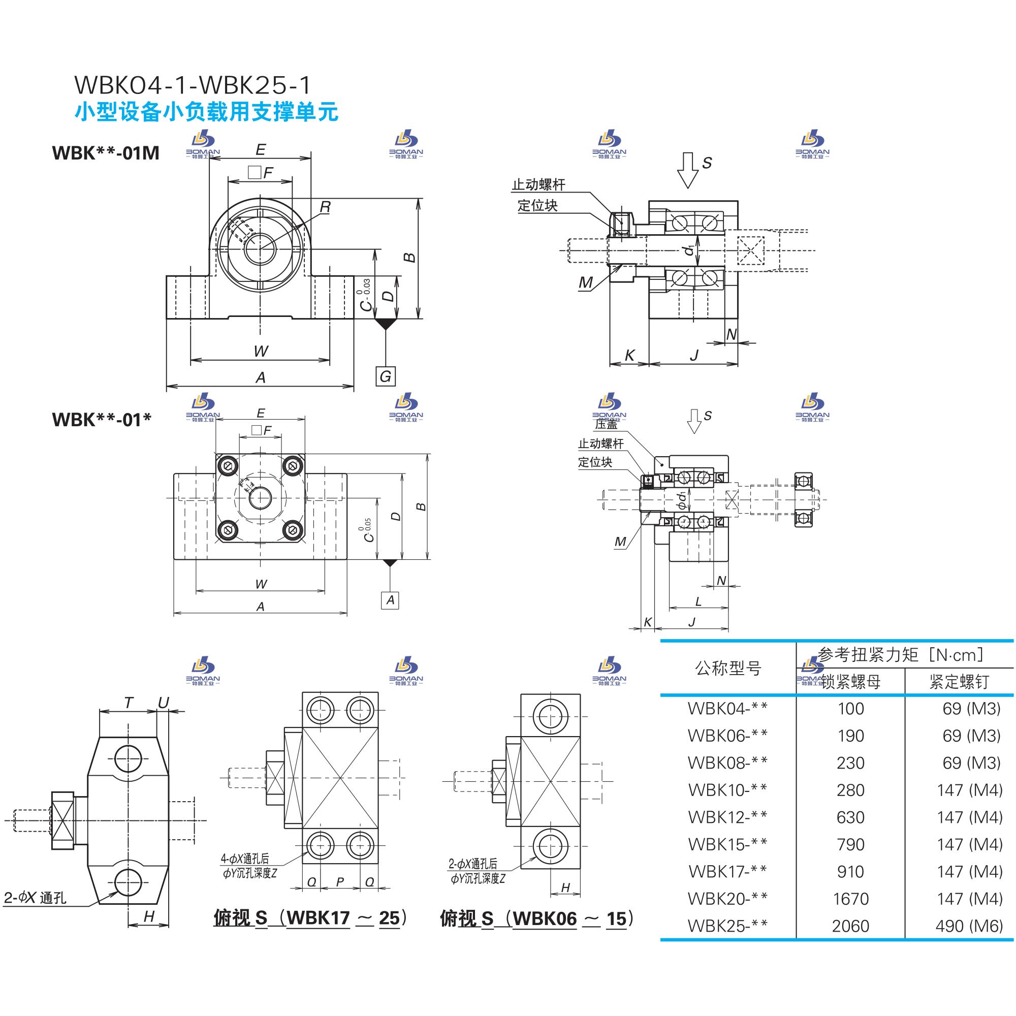 WBK06-01A-小型机器轻载荷用支承单元