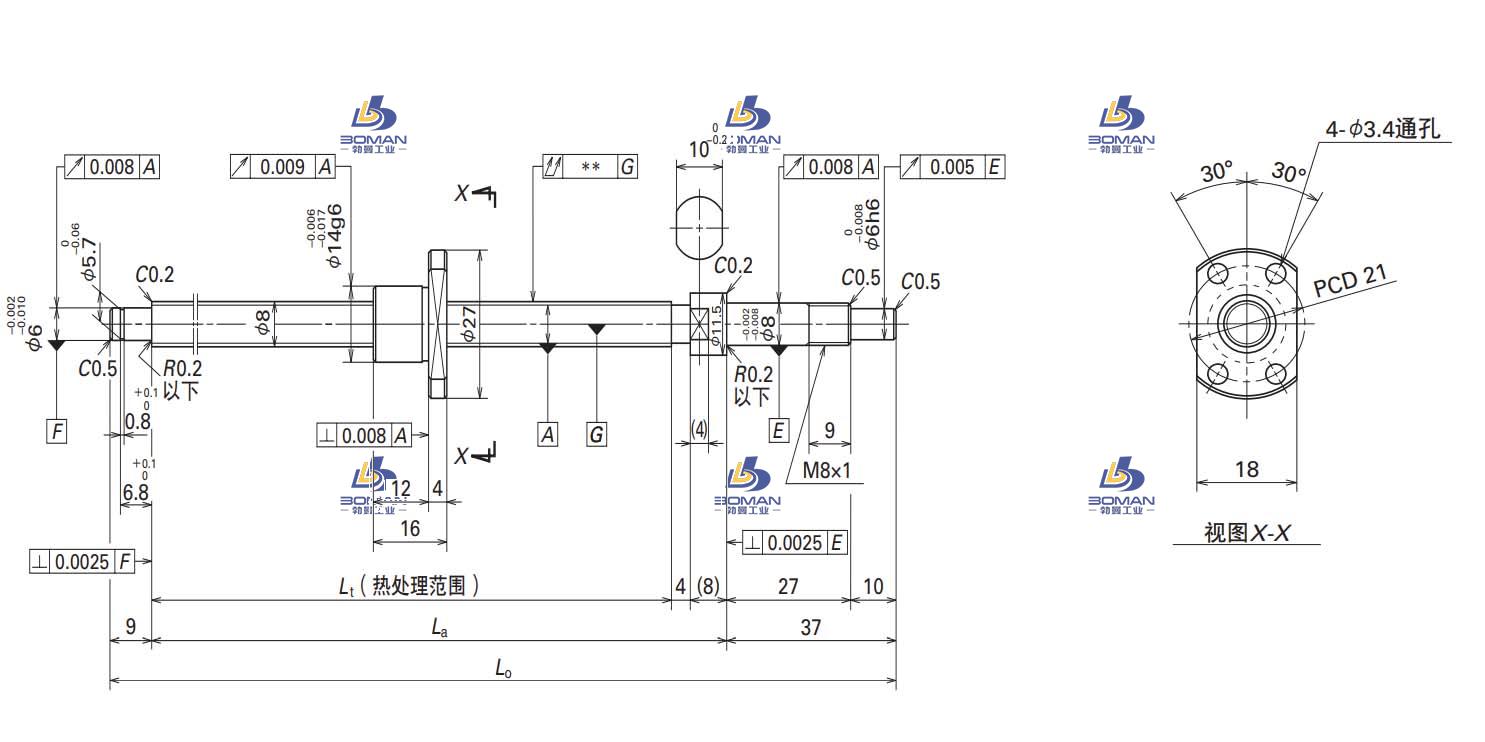 W0801MA-4Y-C3T1-FA标准滚珠丝杠