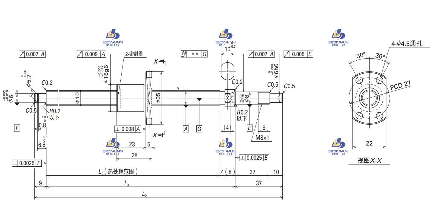 W1002MA-4Y-C3T2-MA标准滚珠丝杠