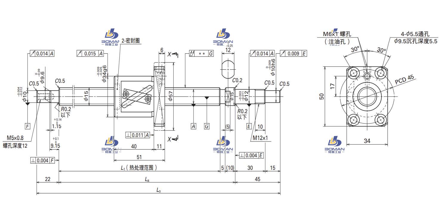 W1507FA-4G-C5T20-MA标准滚珠丝杠