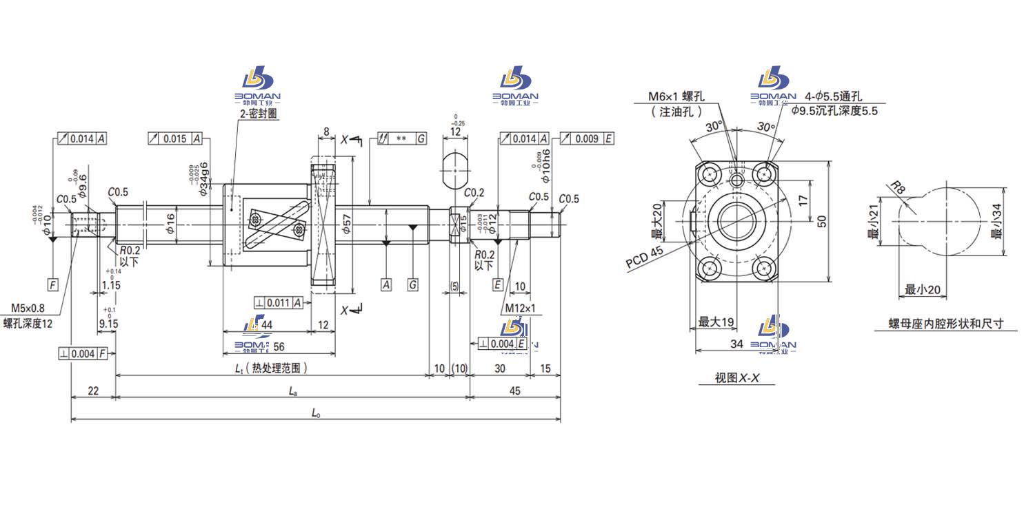 W1601FA-3P-C5Z16-SA标准滚珠丝杠