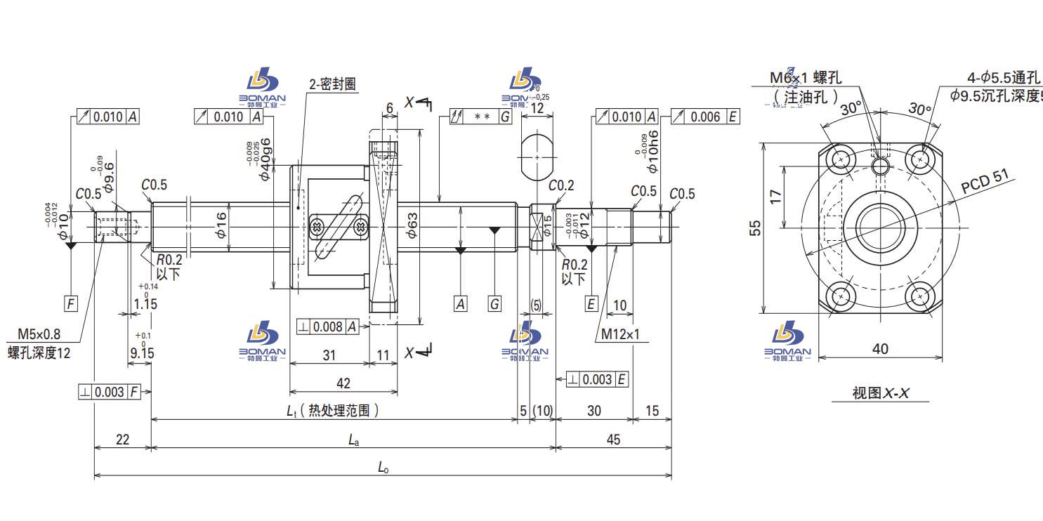 W1602FA-1P-C3Z5-FA标准滚珠丝杠