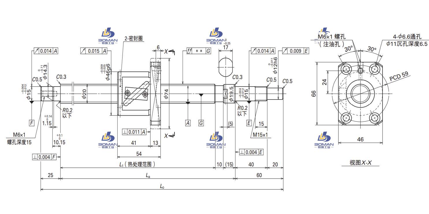 W2005FA-1P-C5Z10-FA标准滚珠丝杠