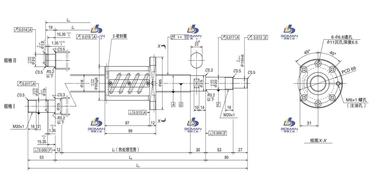 W2811SA-4Z-C5Z6-MA标准滚珠丝杠