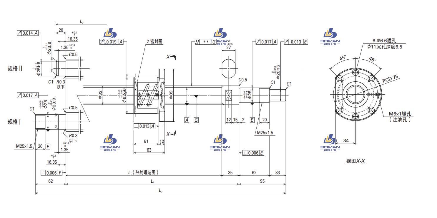 W3207SA-3P-C5Z6-FA标准滚珠丝杠