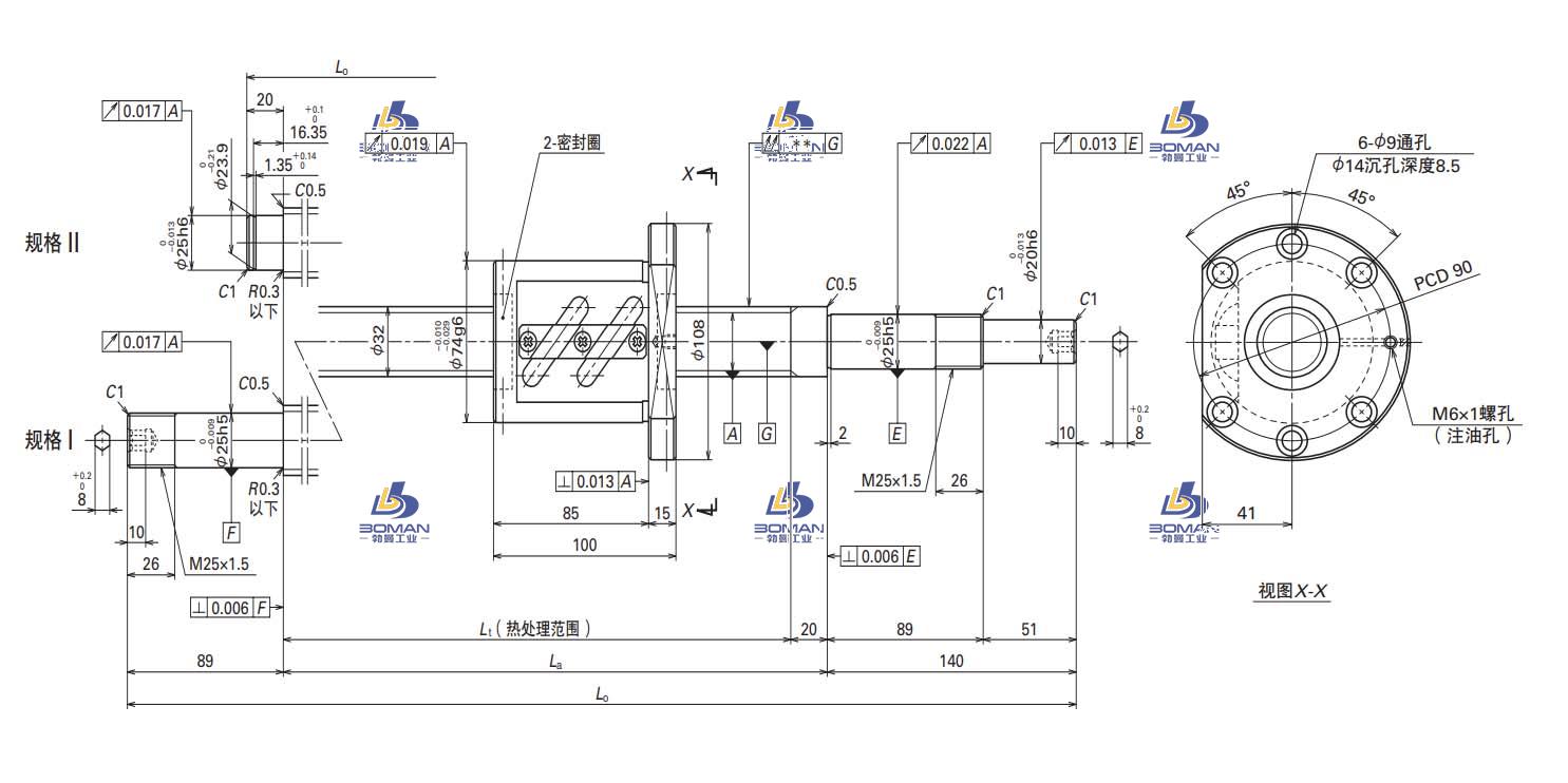 W3205SA-6Z-C5Z10-MA标准滚珠丝杠