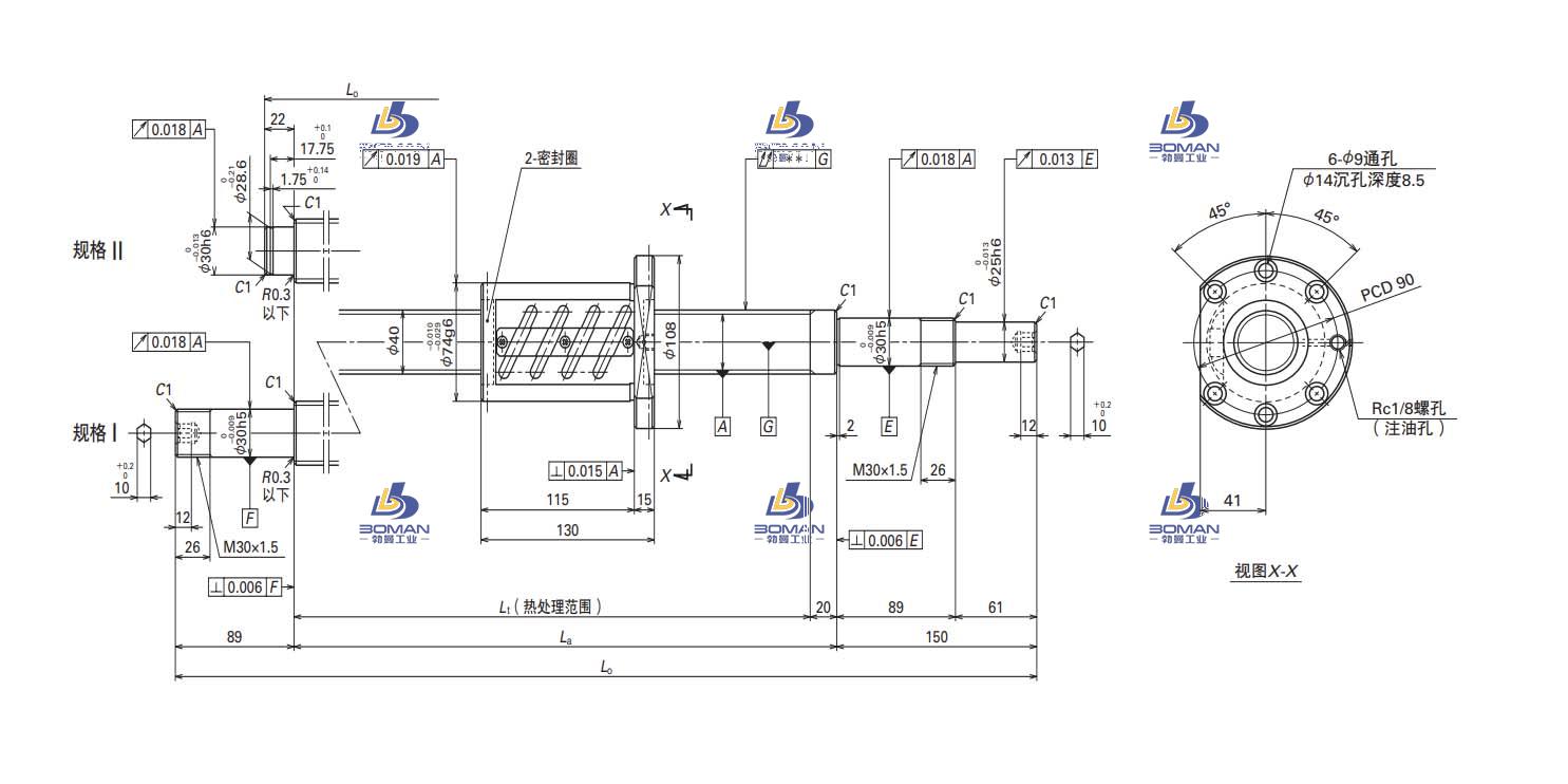 W4007SA-2Z-C5Z8-MA标准滚珠丝杠